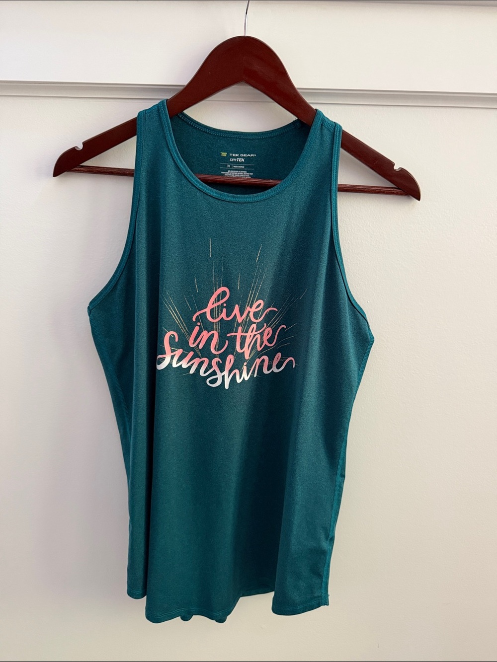 Live in the Sunshine • Performance Tank Top • Color Teal • Size M • GUC